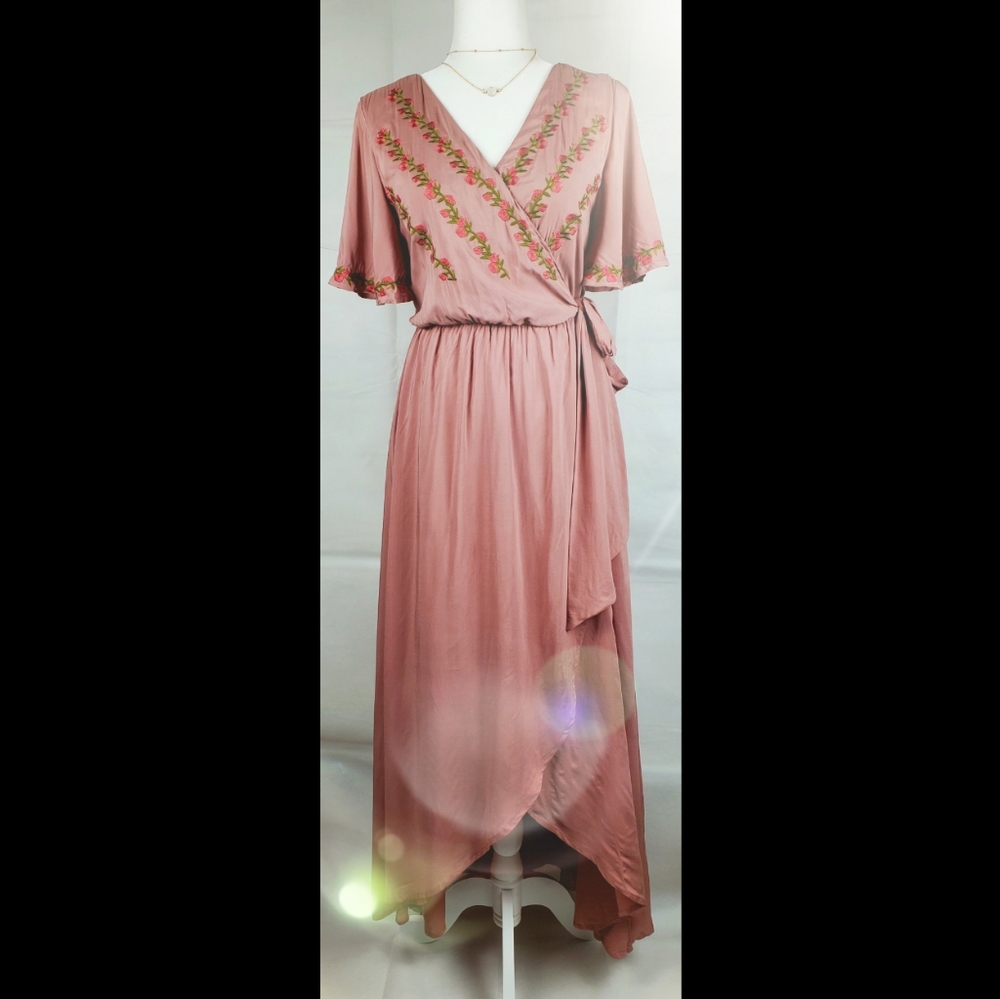 Rose Embroidered Maxi Dress